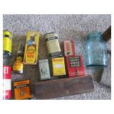 Vintage metal seasoning tins, wood ...