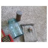 Vintage metal seasoning tins, wood ...