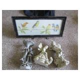 Rustic bird picture with stand and ...