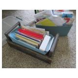 small bins and wood box with a larg...