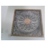 Wood framed Metal wall decor approx...