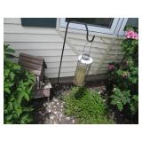 Shepherds hook, wood birdhouse, sto...