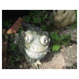 Frog and rabbit lawn ornaments...