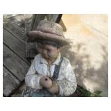 Cement fishing boy lawn ornament as...