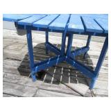 Blue wood outdoor table with center...