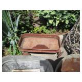 Mostly metal outdoor planters and b...