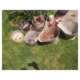 Metal buckets, basket and planters ...