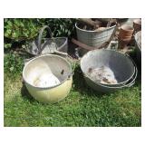 Metal buckets, basket and planters ...
