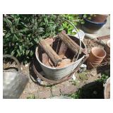 Metal buckets, basket and planters ...