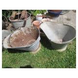 Metal buckets, basket and planters ...