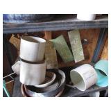 Narrow metal garden shelf plus cont...