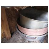 Narrow metal garden shelf plus cont...