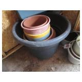 Large outdoor planters and hanging ...
