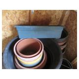 Large outdoor planters and hanging ...