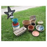 Collection of wicker baskets, outdo...