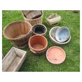 Collection of wicker baskets, outdo...