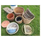 Collection of wicker baskets, outdo...