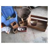 Wood craft boxes, faux floral picks...