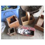 Wood craft boxes, faux floral picks...