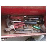 Bundle of empty metal toolboxes in ...