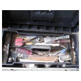 Bundle of empty metal toolboxes in ...