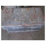 Vintage wood and metal footlocker s...
