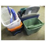 Bundle of assorted size lidded tote...