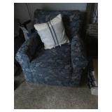 Pair of Dark Blue Floral upholstere...