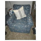 Pair of Dark Blue Floral upholstere...