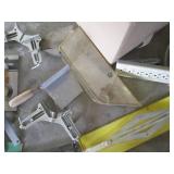 Corner clamps, masonry tools, measu...