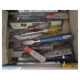 Variety of tape measures, levels, c...