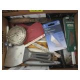 Variety of tape measures, levels, c...