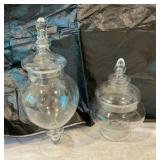 Glass covered candy dishes