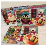 Group of 5 coloring books new/old stock children’s Christmas toy
