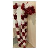 Group of 4 tinsel candy cane Christmas decoration