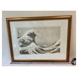 Framed reinterpretation of Hokusai