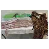 Group of Halloween costumes, props, decoration Leopard