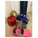 Group of misc children toys, barbie car