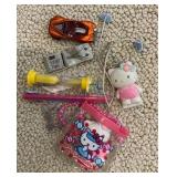 Hello kitty toys and car, misc