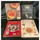 Group of cookbooks and floral arrangement books