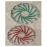 Mikasa glass candy dishes Christmas Peppermint swirl