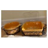 2 piece temptations pottery casserole set