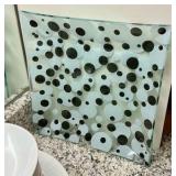 Glass polka dot platter