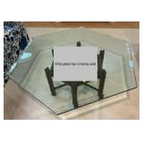Beveled Glass table top, no base, Hexagon shape
