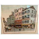 Signed lithograph titled "Hotel du bon dieu" by French artist Eliane Thierry
