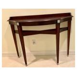 Tall dark cherry wood console table four tapered legs, Bombay