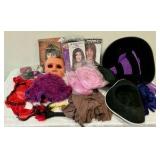 Group of Halloween Wigs Hats decorations, costume, props
