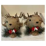 Gallerie II burlap reindeer head ornaments Christmas Holiday
