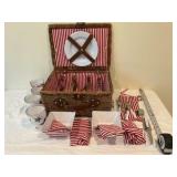 Wicker picnic basket 4th of July set