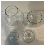 Glass covered candy dishes